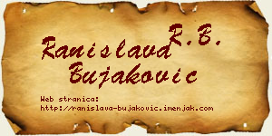 Ranislava Bujaković vizit kartica